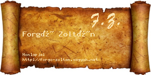 Forgó Zoltán névjegykártya