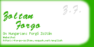 zoltan forgo business card
